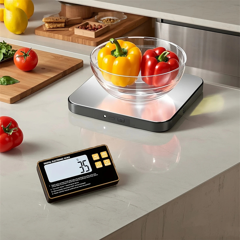Meal Prep Kitchen - Draadloze keukenweegschaal met afstandsbediening Roestvrijstalen pan