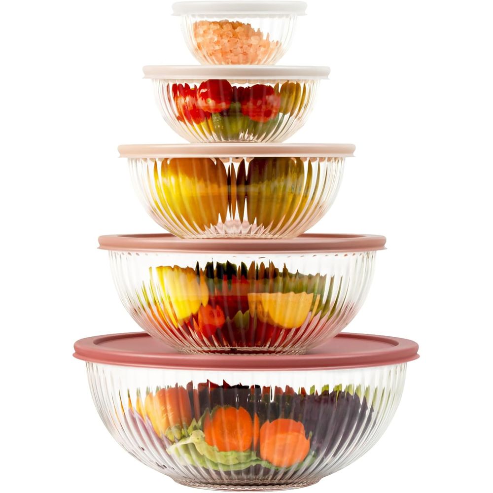 Meal Prep Glass - Glazen mengkommen met deksels, sets van