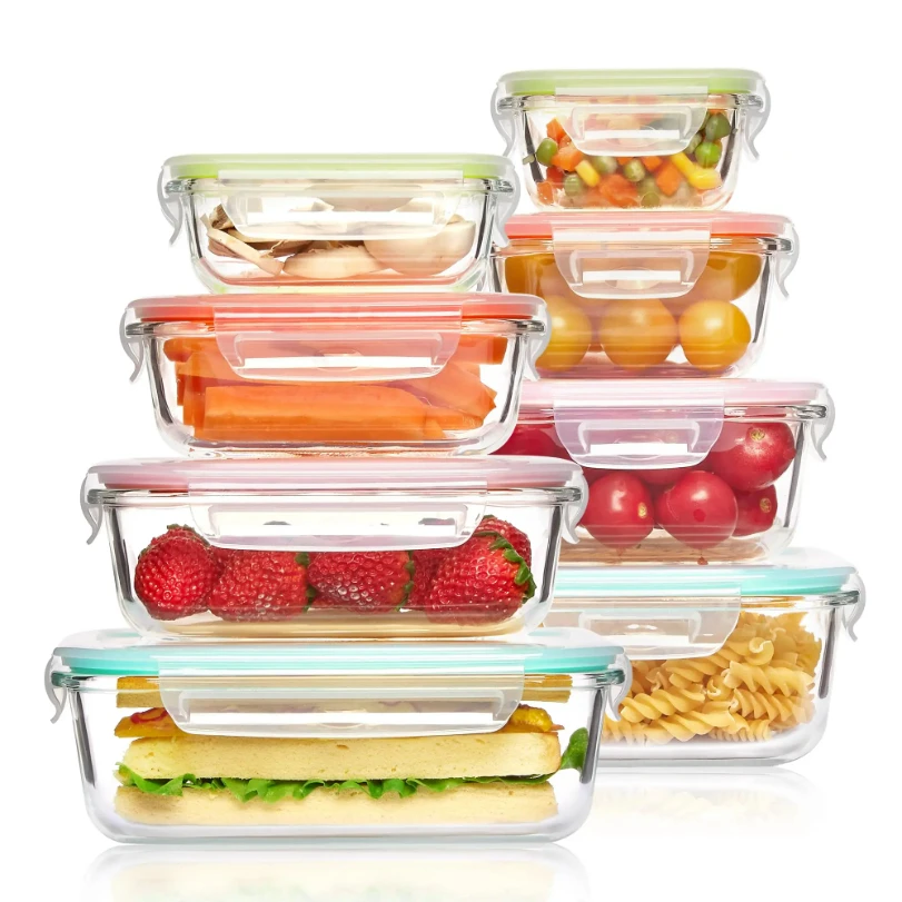Meal Prep Glass - Glazen lunchboxen voor voedselopslag, maaltijdvoorbereiding, luchtdichte