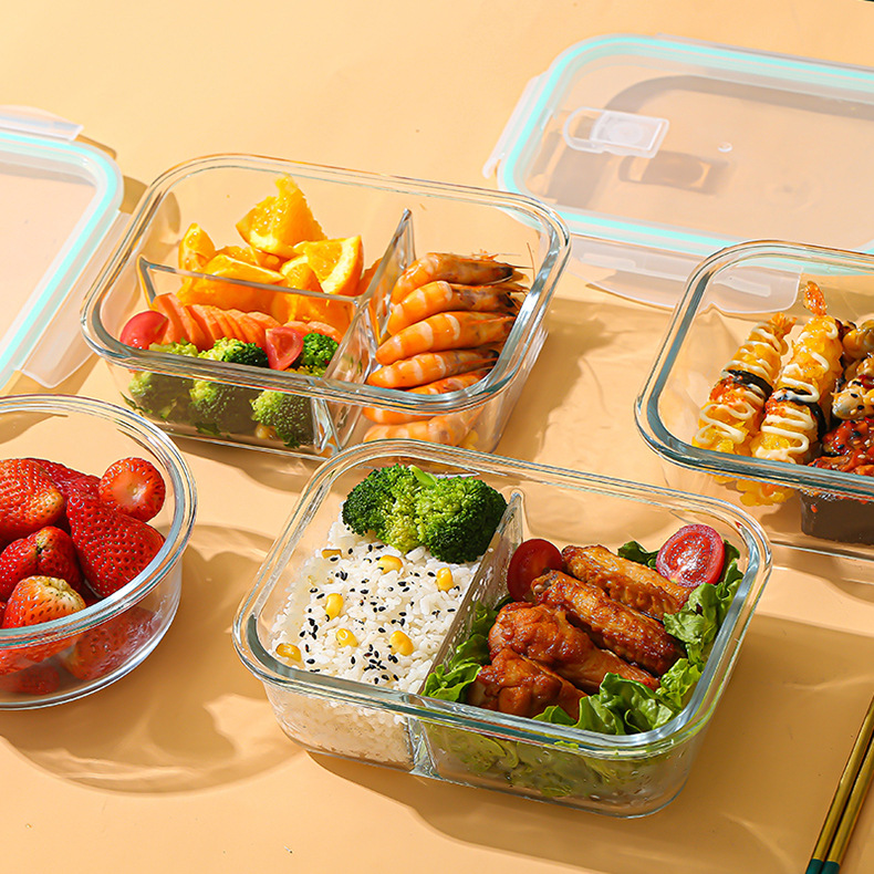 Meal Prep Glass - Glazen vershouddoos van hoog borosilicaatglas, hittebestendig,