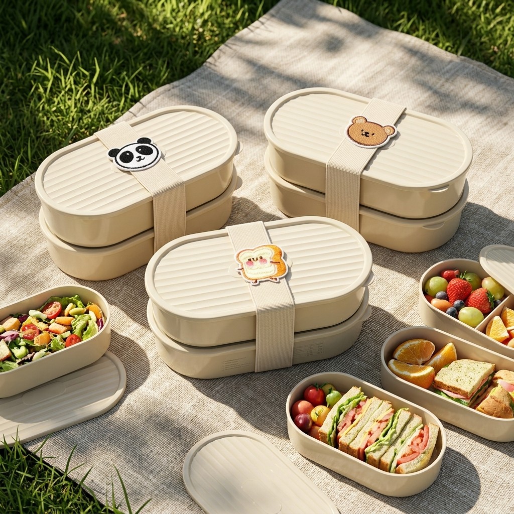 Salad Container Jar - 2 stks/set Cartoon Kids Bento Box