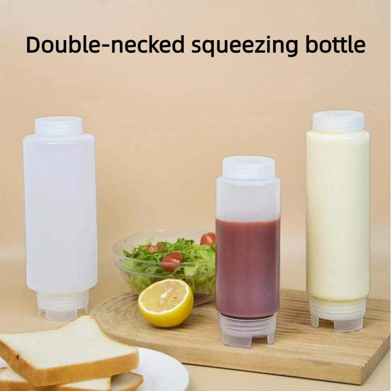 Sauce Squeeze Bottle - [S] Plastic omgekeerde knijpsausflessen met dubbele