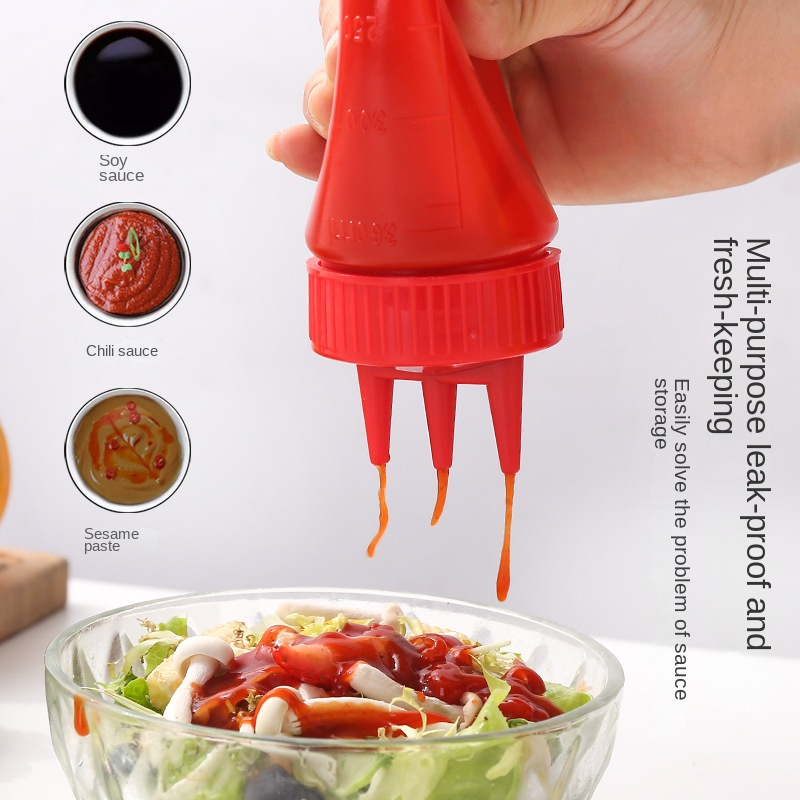 Sauce Squeeze Bottle - Knijpfles 3 Gaatjes Tomaat Mosterdfles Specerijen