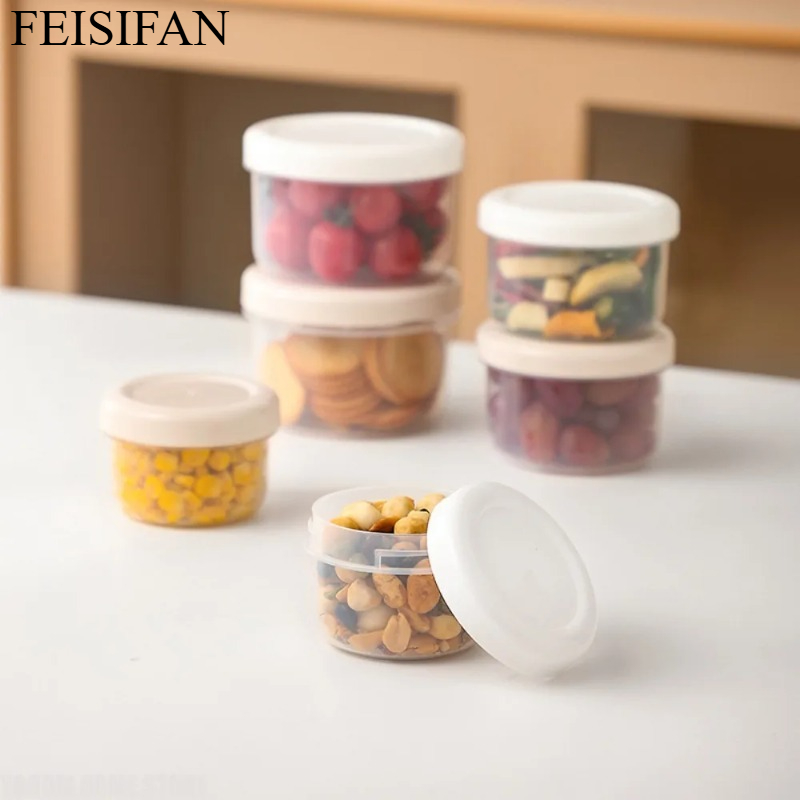 Salad Container Jar - Draagbare ronde plastic voedselbewaarbak met deksel,