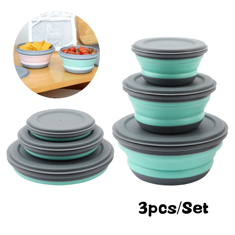 Salad Container Jar - Draagbare opvouwbare lunchbox Komsets Siliconen 3