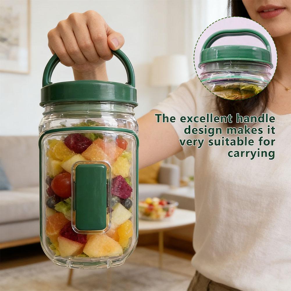 Draagbare saladecontainer met  - Salad Container Jar recensie en prijs