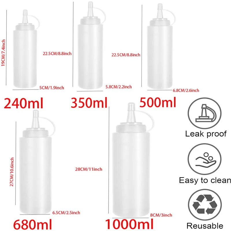 Grote knijpflessen voor sauzen - Sauce Squeeze Bottle recensie en prijs
