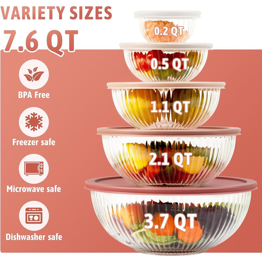 Glazen mengkommen met deksels, - Meal Prep Glass recensie en prijs