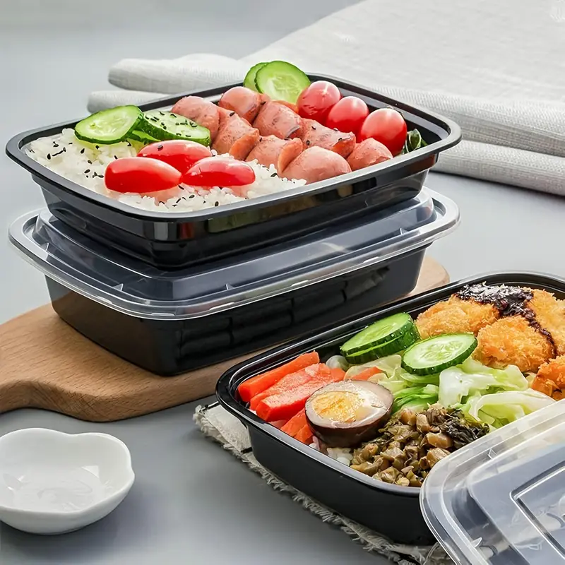 1-100 stuks zwarte wegwerp voe - Salad Container Jar recensie en prijs