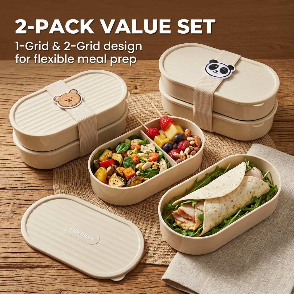 2 stks/set Cartoon Kids Bento  - Salad Container Jar recensie en prijs